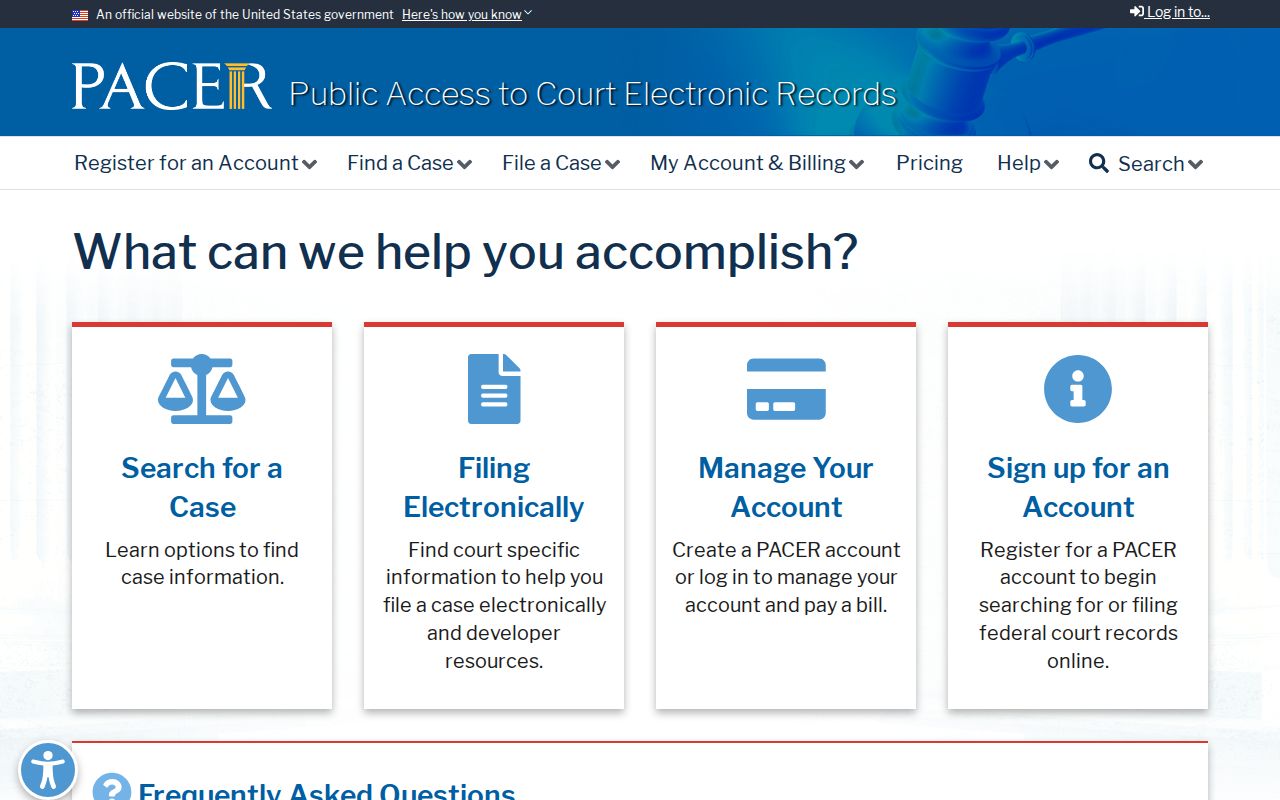 Celina court docket compared with the federal PACER service
