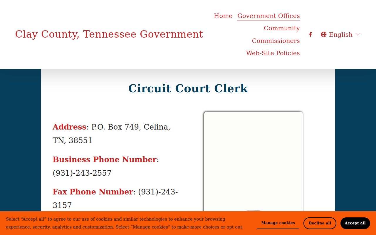 Clay County court docket Circuit Clerk