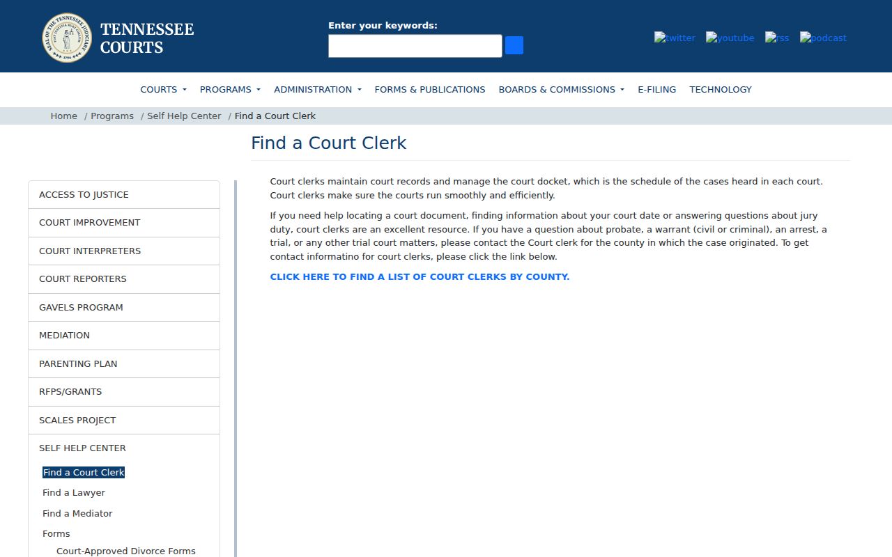 Clay County court dates clerk finder